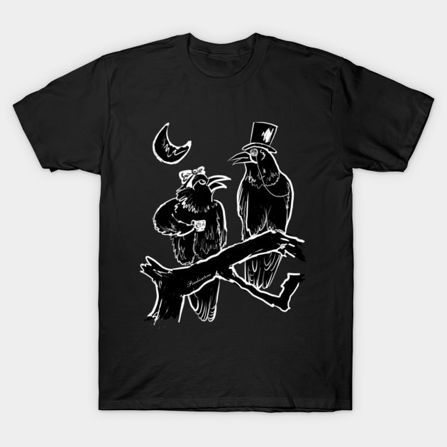 Ravens drinking tea T-Shirt by Pendientera